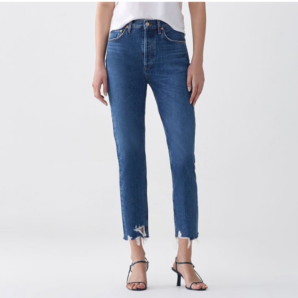 AGOLDE Riley Crop Straight Jeans in Veto Size 28
